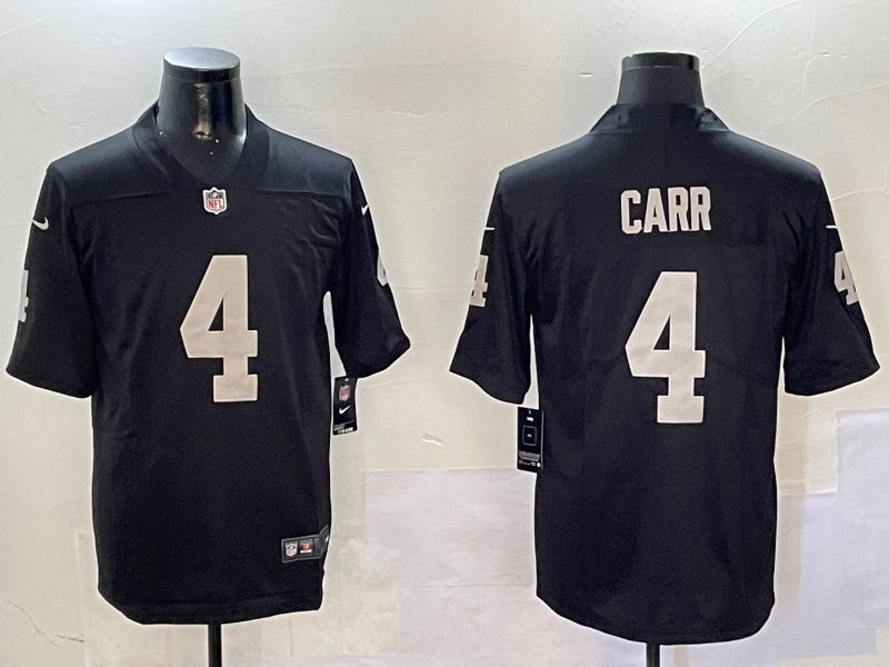 Men Oakland Raiders #4 Carr Black Second generation 2024 Nike Limited NFL Jersey style 0108